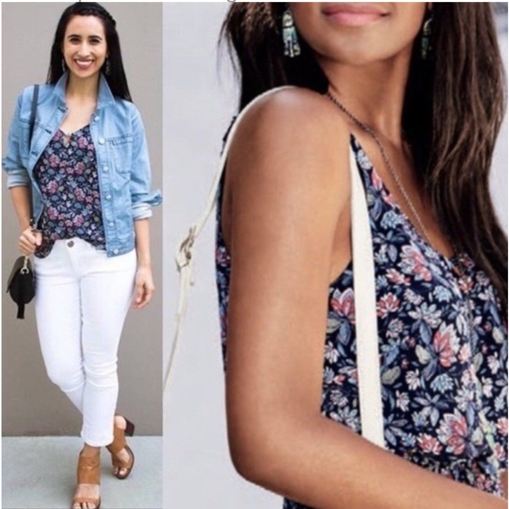 Cabi Flirt Cami Tank Top 5224 Floral Blue - M - Picture 2 of 10
